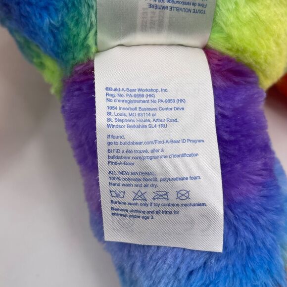 Build A Bear 16" Panda Bear BAB White with Rainbow Colors 2014 Embroidered Eyes - Picture 8 of 12